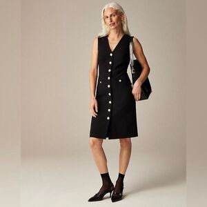 J. Crew Buttoned sheath dress in Italian stretch wool blend Size 16 NWT CD370